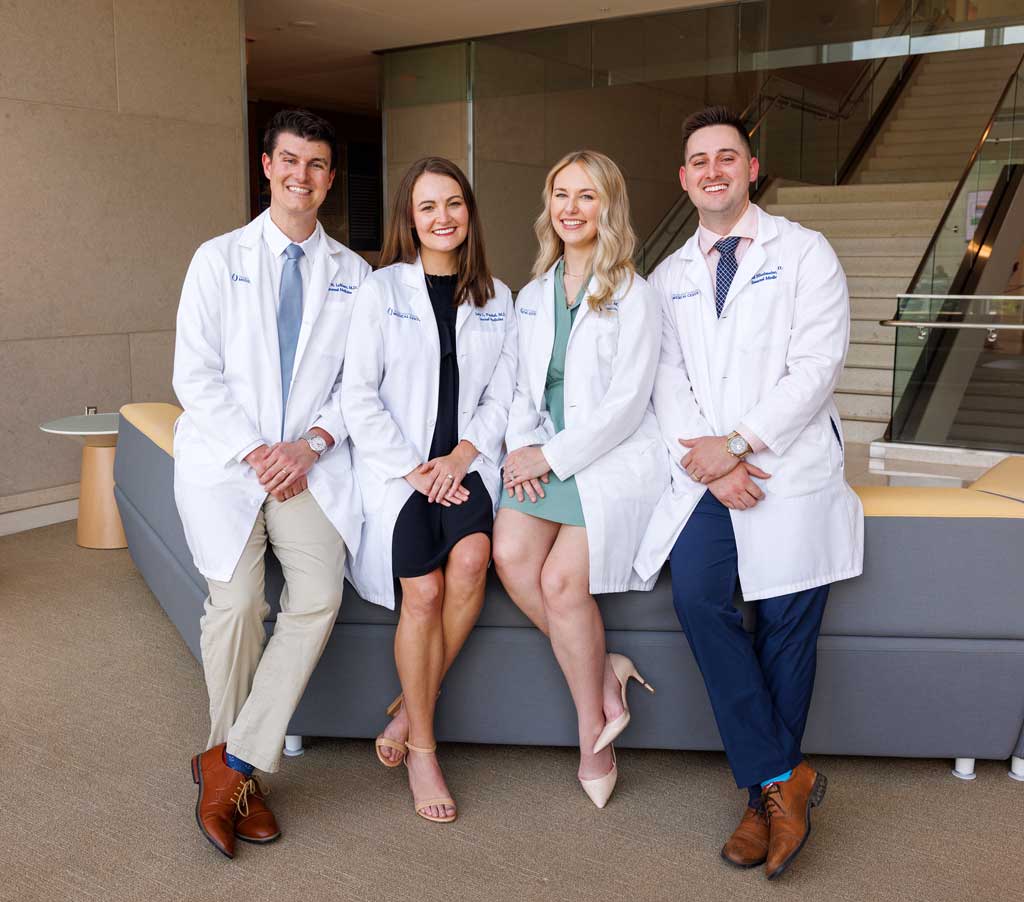 Drs. Blake LeBlanc, Jaslyn Pascal, Kelly Dale, and Chad Hierlmeier